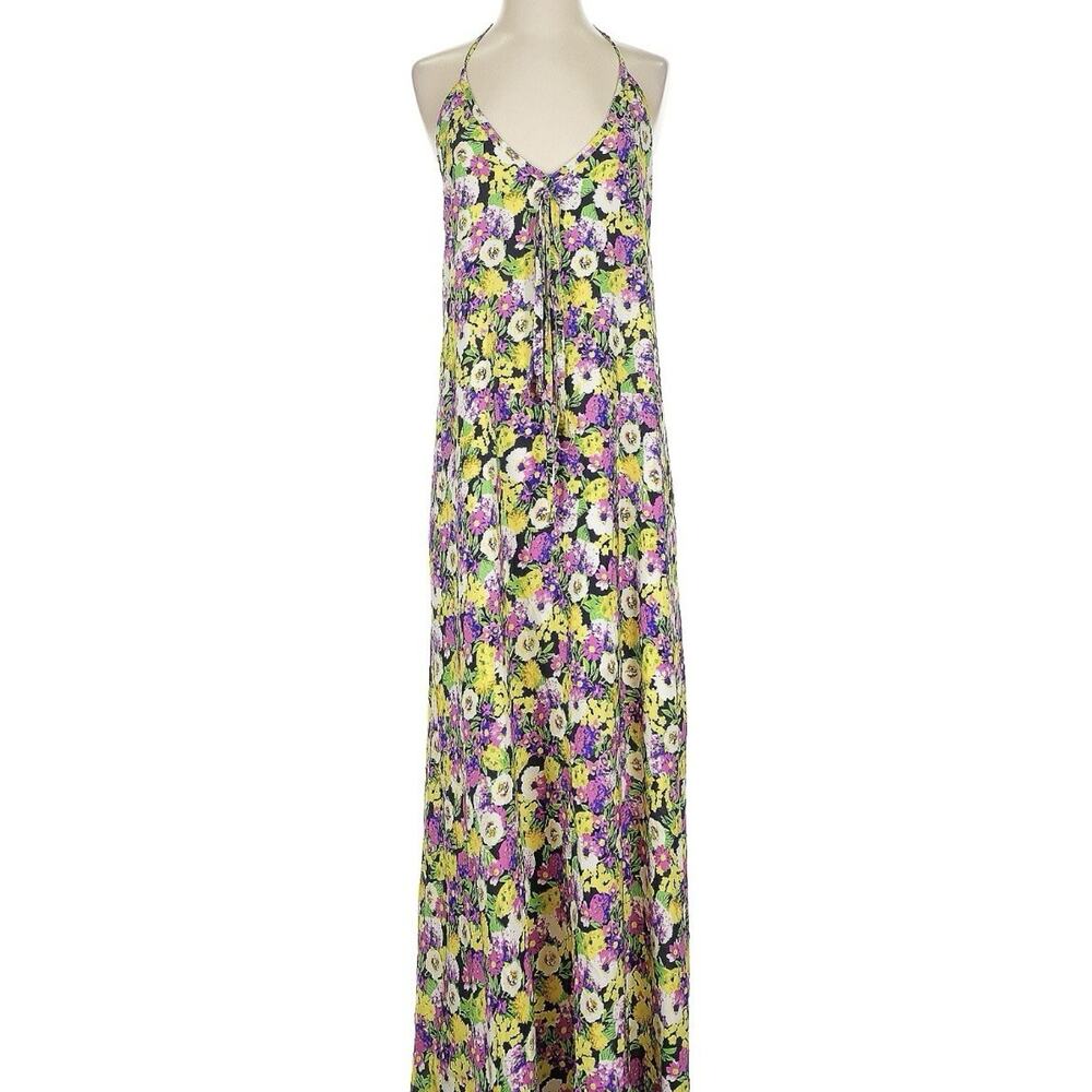 NWT Small Yumi Kim Sasha Maxi Dress Gardenia Floral Silk Halter A-Line High Low